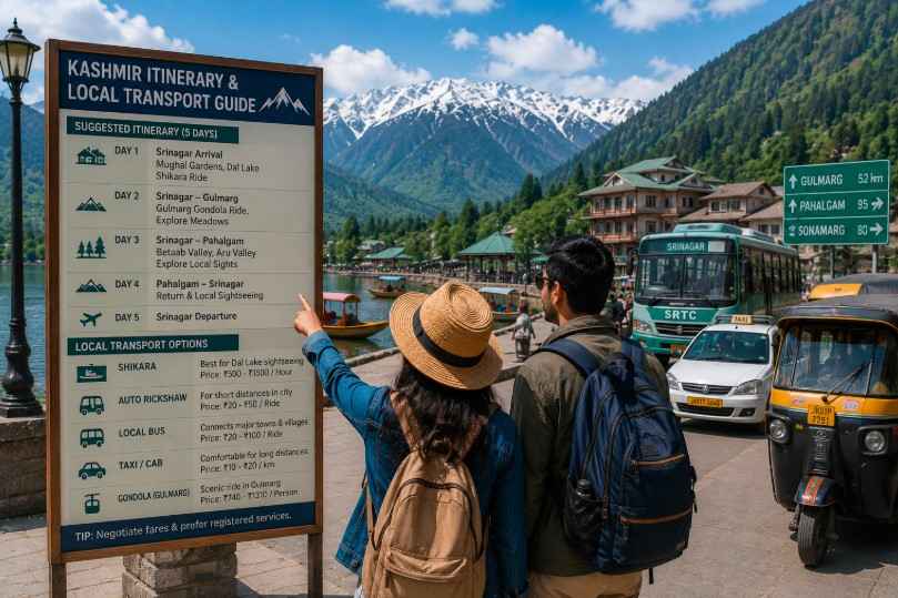 kashmir itinerary and local transport guide