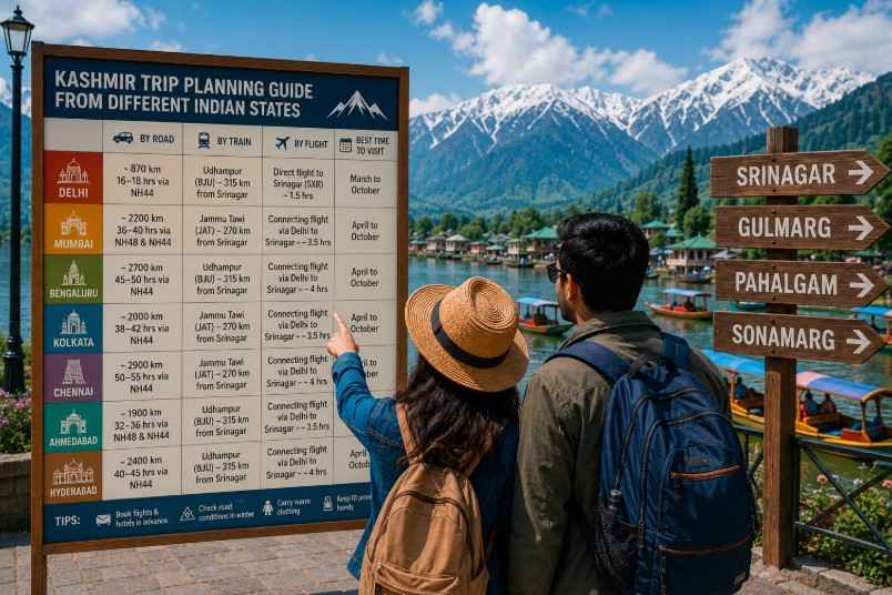 kashmir trip planing from differnet states of india